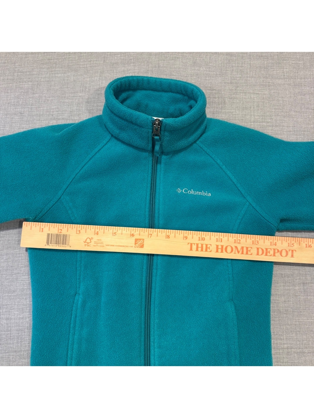 Columbia teal full zip fleece jacket - Picture 8 of 10